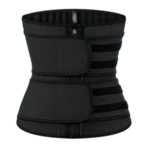 Double Strap Latex Waist Trainer Zip And Hook Slimming